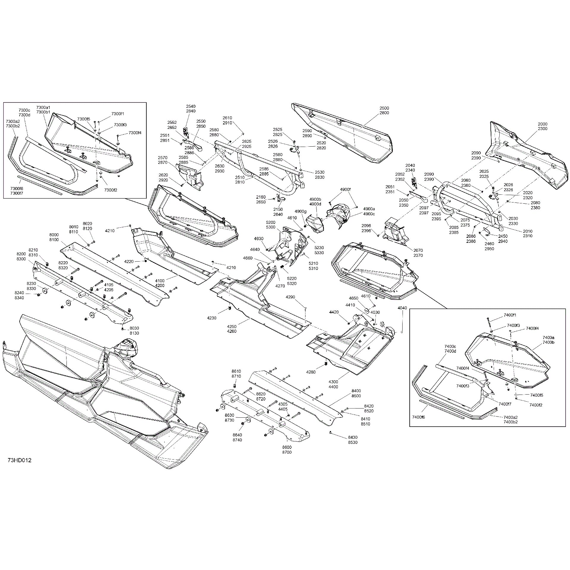 An Image of a Genuine Can-Am Parts Schematic Diagram showing the schematic - BODY - DOORS