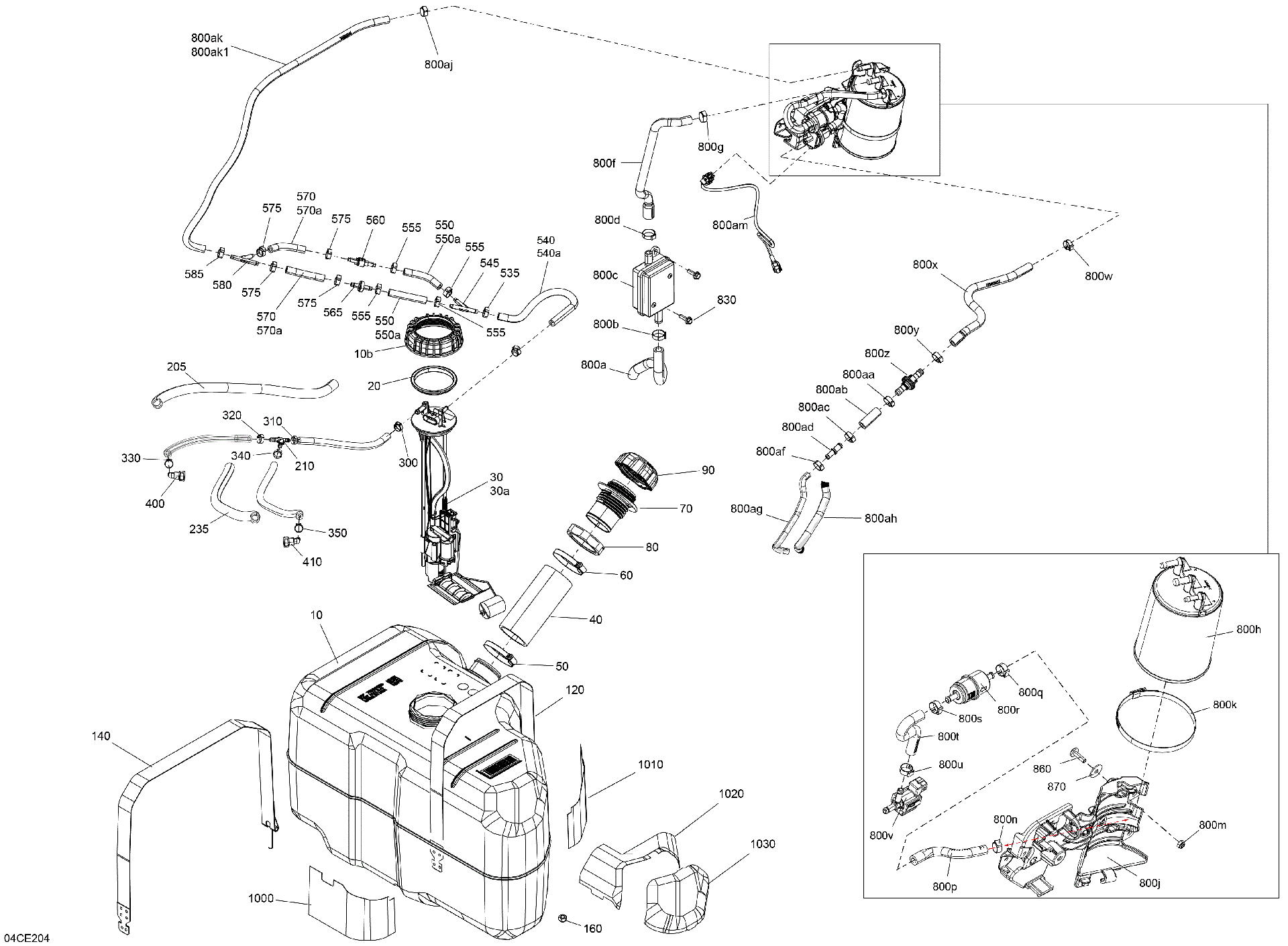 An Image of a Genuine Can-Am Parts Schematic Diagram showing the schematic - ENGINE - FUEL