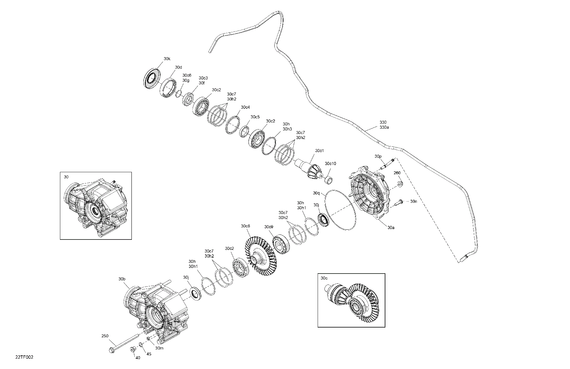 An Image of a Genuine Can-Am Parts Schematic Diagram showing the schematic - DRIVE - FINAL DRIVE UNIT