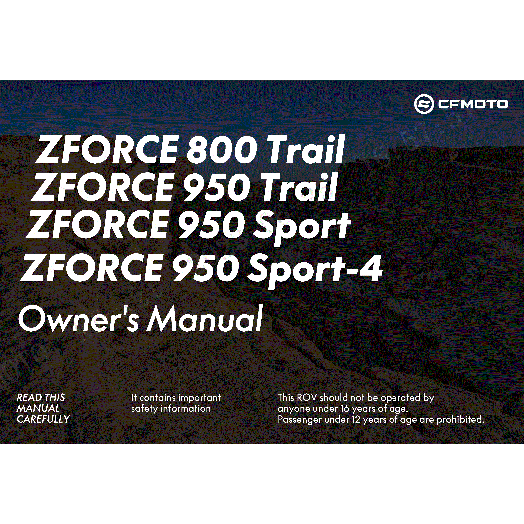 An Image of a Genuine CFMOTO Parts Schematic Diagram showing the schematic - OWNERS MANUAL(NA) - 2024 CFMOTO ZFORCE 950 Sport