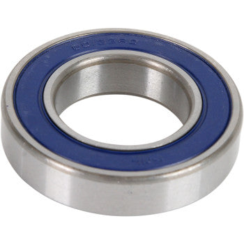 A close-up of the Parts Unlimited Wheel Bearing Double Seal 32x58x13, featuring a blue ABEC 1 double rubber seal, shown on a white background.