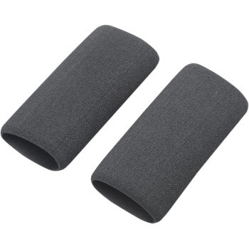 Two black Grab On Grip Covers, each measuring 1-1/2" x 4 1/4", are placed side by side on a white background.
