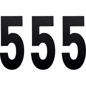 The FX Number 5 Black 8 by Factory Effex features large, bold black numbers 5 on a plain white background—perfect for quick number changes or pairing with adhesive-backed vinyl signs.