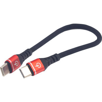 Male USB C to Male USB C Cable Phone Charger Heavy Duty 7 1 2 " Black / Red by Ridepower