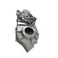 A metallic Cvt Case (Replaces 0Jwa-013100) by CFMOTO, featuring circular openings and geometric supports, designed for off-road OEM vehicles like CFMOTO UTVs, is displayed against a white background.