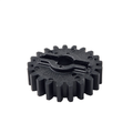 A black plastic Gear Waterpump by CF Moto with evenly spaced teeth and a central hole, OEM part 0JWA-080002 for CF-Moto UTVs, shown against a white background.
