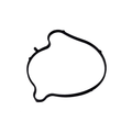A black, curved rubber Seal Water Pump Cover (replaces 0Jwa-080004) by CFMOTO with a small tab, shown on a plain white background—ideal for UTV & ATV OEM parts replacement.