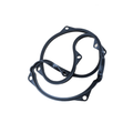 A black rubber CVT Cover Gasket by CFMOTO with several holes, arranged on a white background. It features an irregular, rounded shape and is coiled—perfect for CFMOTO UTVs or other off-road OEM uses.