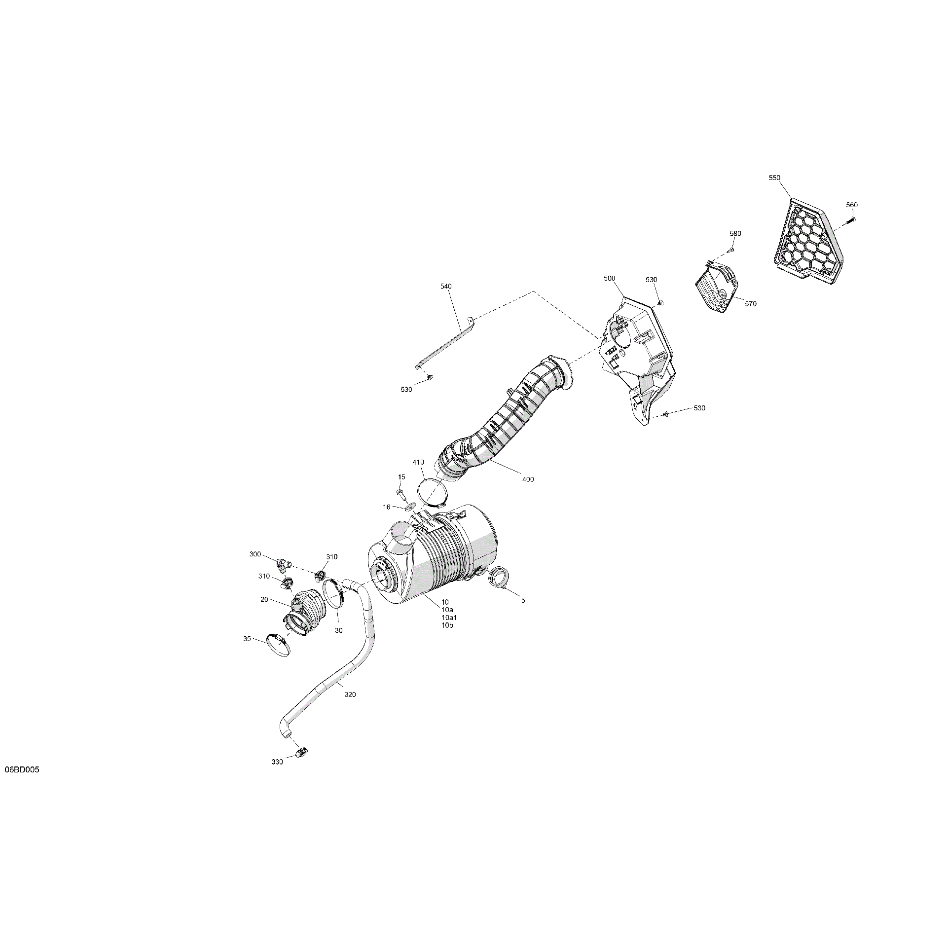 An Image of a Genuine Can-Am Parts Schematic Diagram showing the schematic - ENGINE - AIR INTAKE