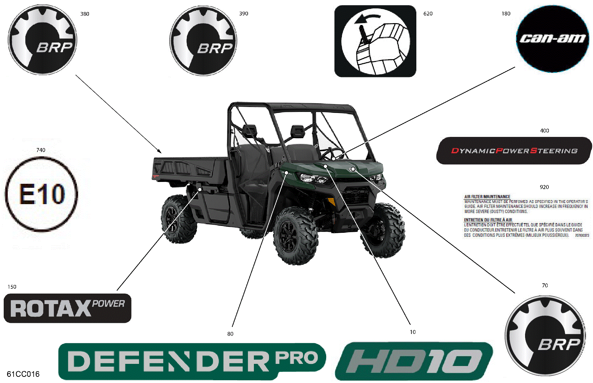 An Image of a Genuine Can-Am Parts Schematic Diagram showing the schematic - BODY - DECALS