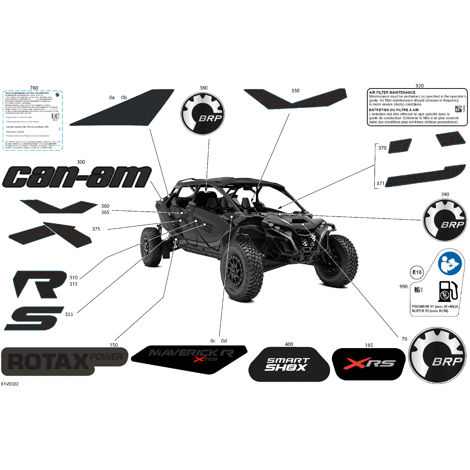 An Image of a Genuine Can-Am Parts Schematic Diagram showing the schematic - BODY - DECALS