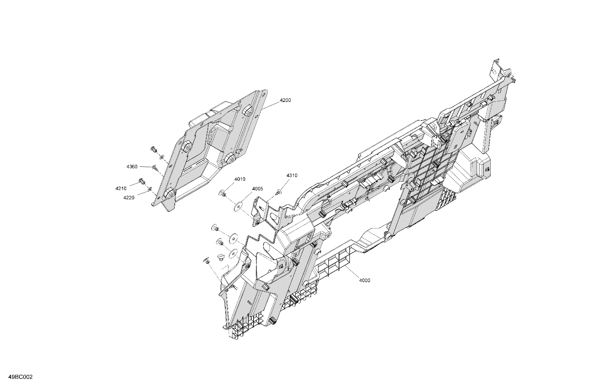 An Image of a Genuine Can-Am Parts Schematic Diagram showing the schematic - CAB INTERIOR - BACK WALL