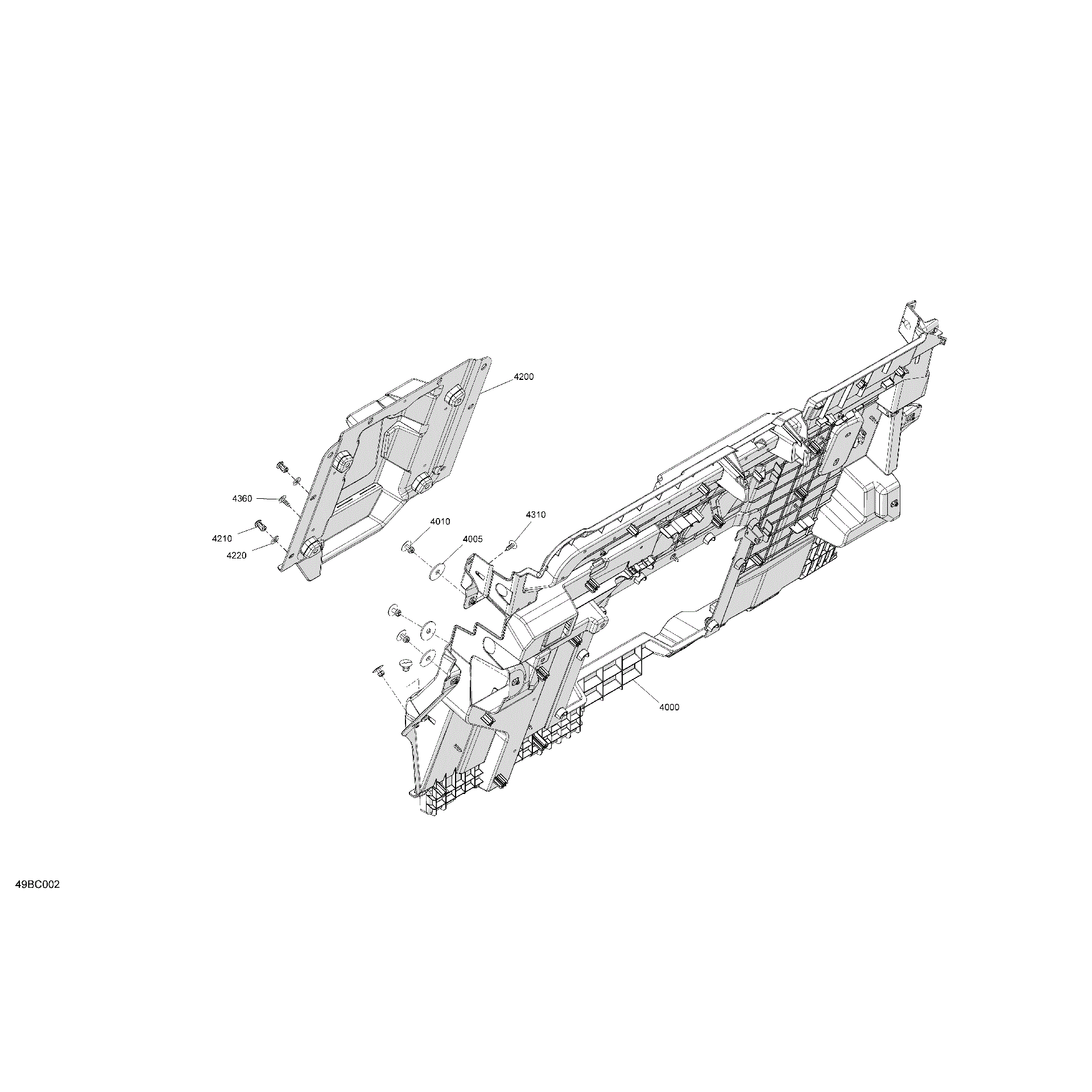 An Image of a Genuine Can-Am Parts Schematic Diagram showing the schematic - CAB INTERIOR - BACK WALL