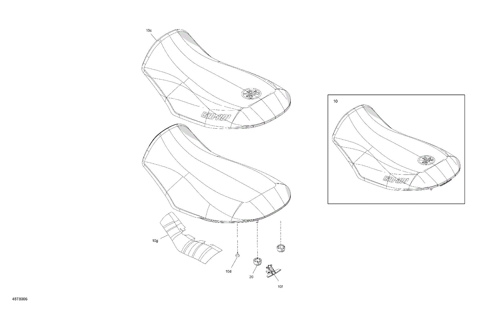 An Image of a Genuine Can-Am Parts Schematic Diagram showing the schematic - BODY - SEAT