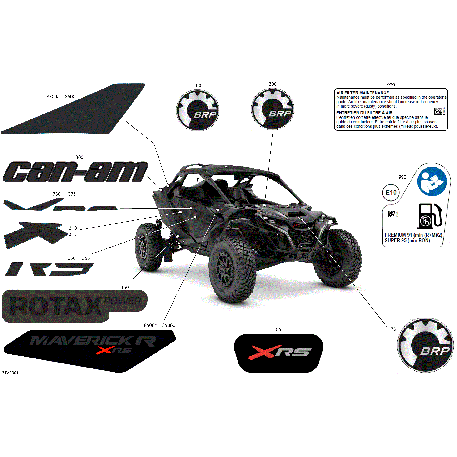 An Image of a Genuine Can-Am Parts Schematic Diagram showing the schematic - BODY - DECALS