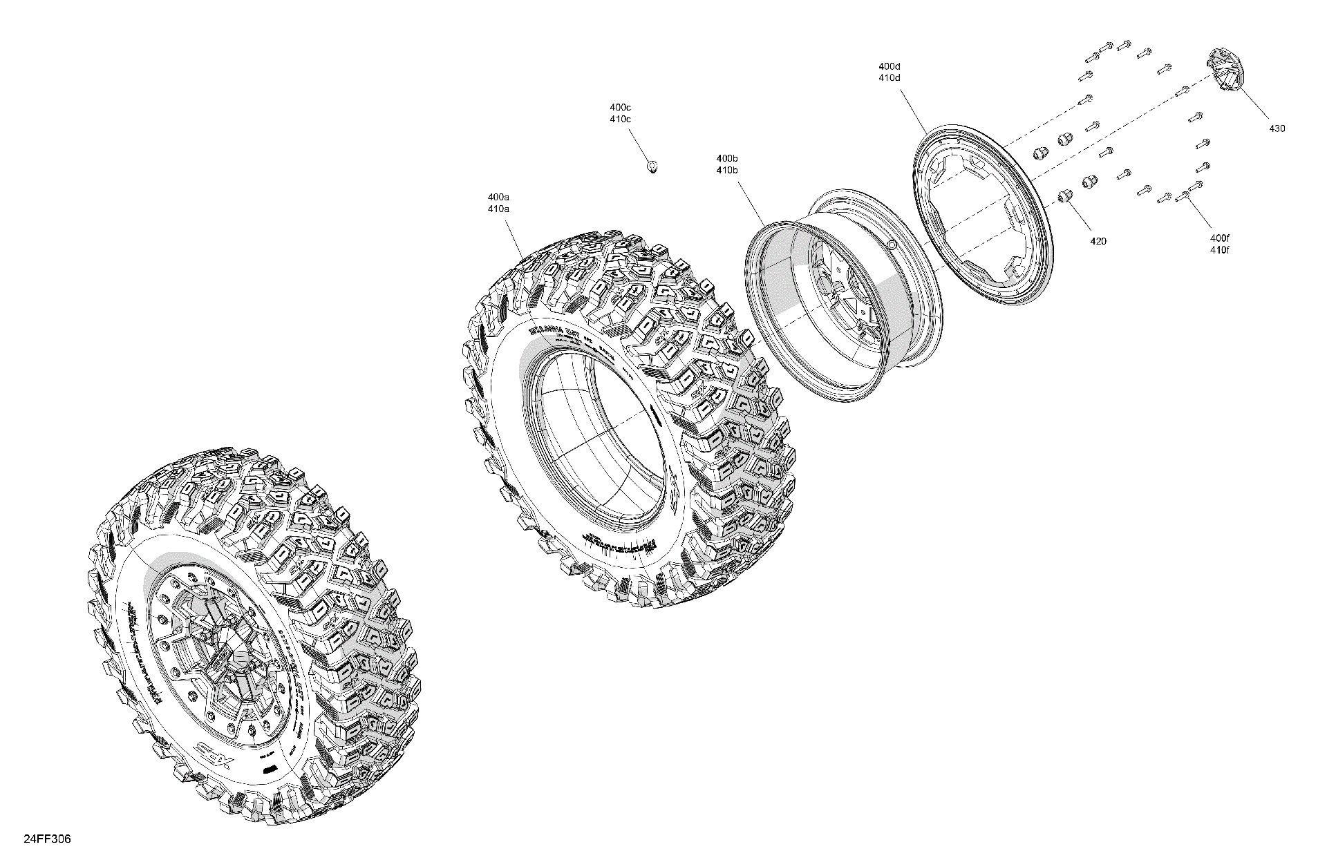An Image of a Genuine Can-Am Parts Schematic Diagram showing the schematic - DRIVE - FRONT WHEELS