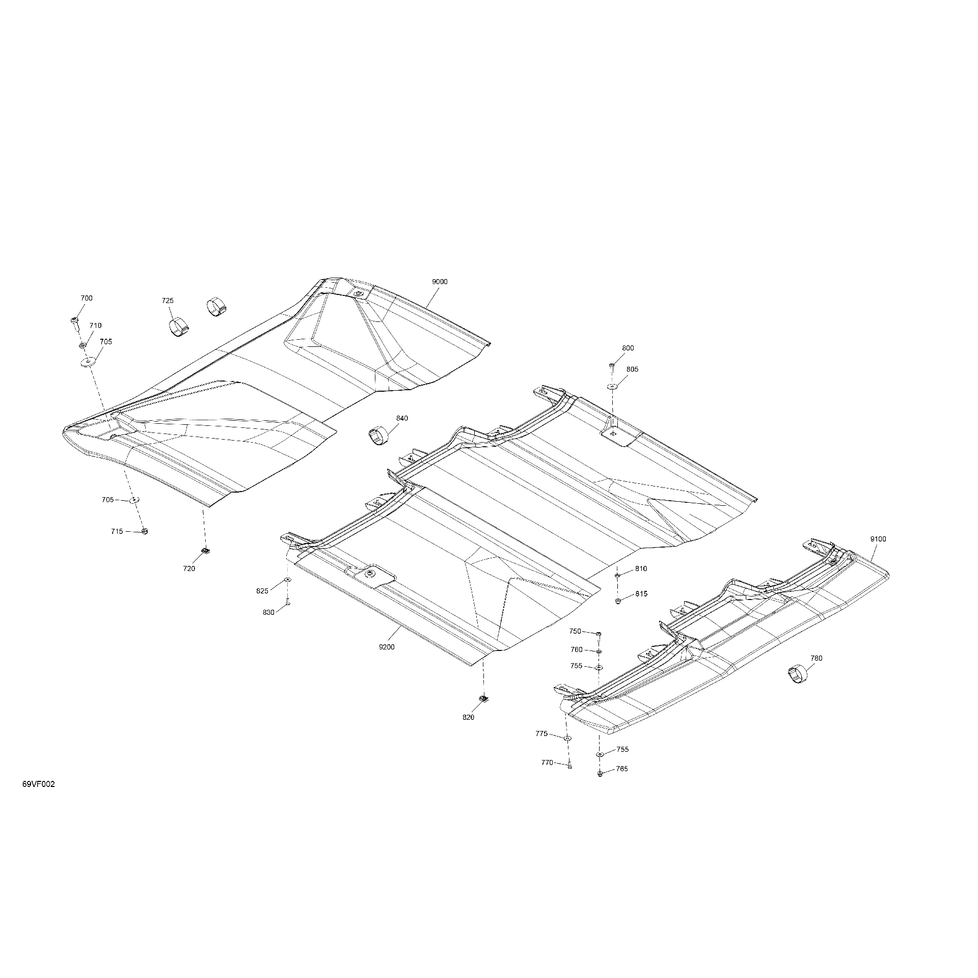 An Image of a Genuine Can-Am Parts Schematic Diagram showing the schematic - BODY - ROOF