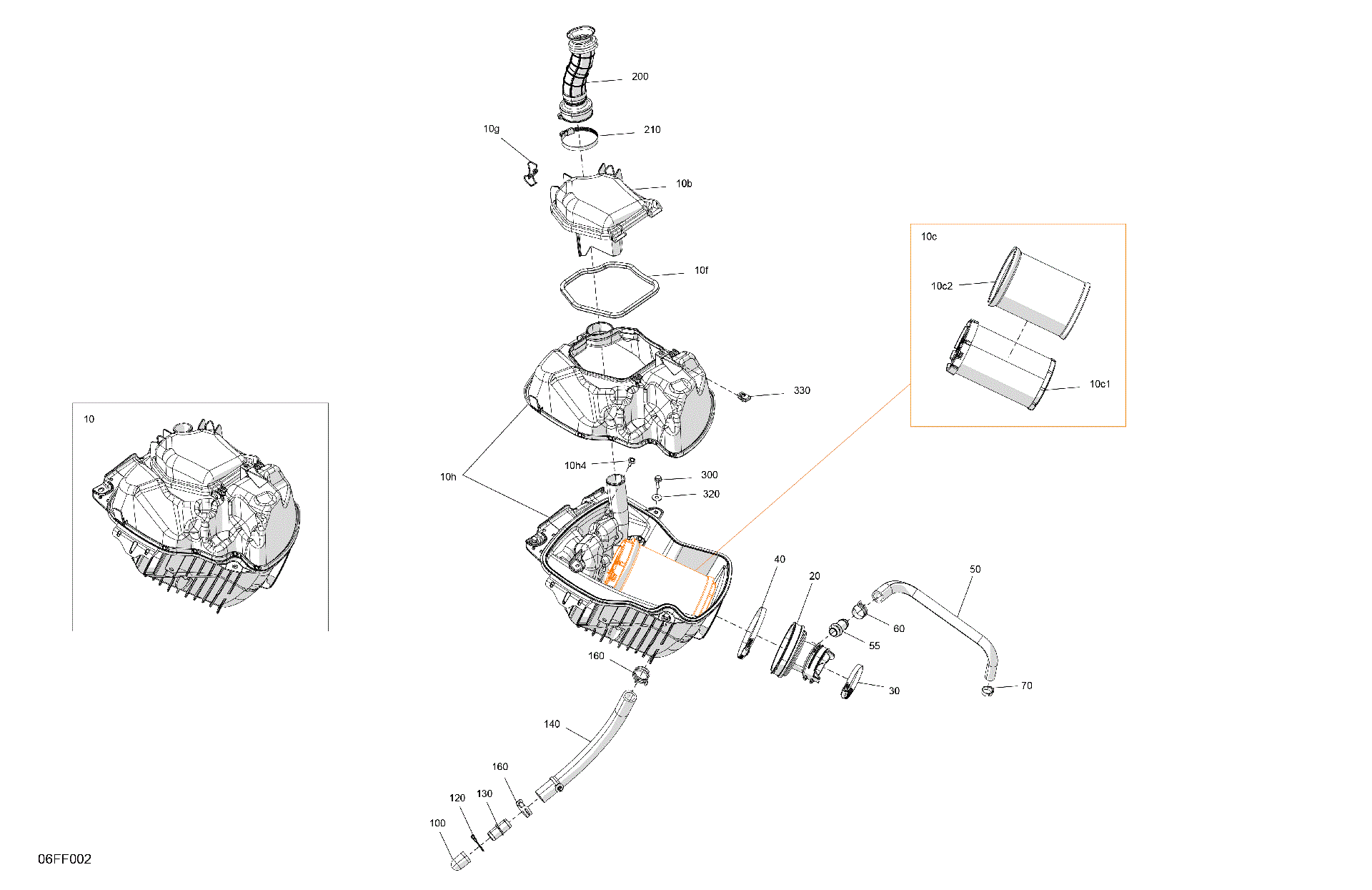 An Image of a Genuine Can-Am Parts Schematic Diagram showing the schematic - ENGINE - AIR INTAKE
