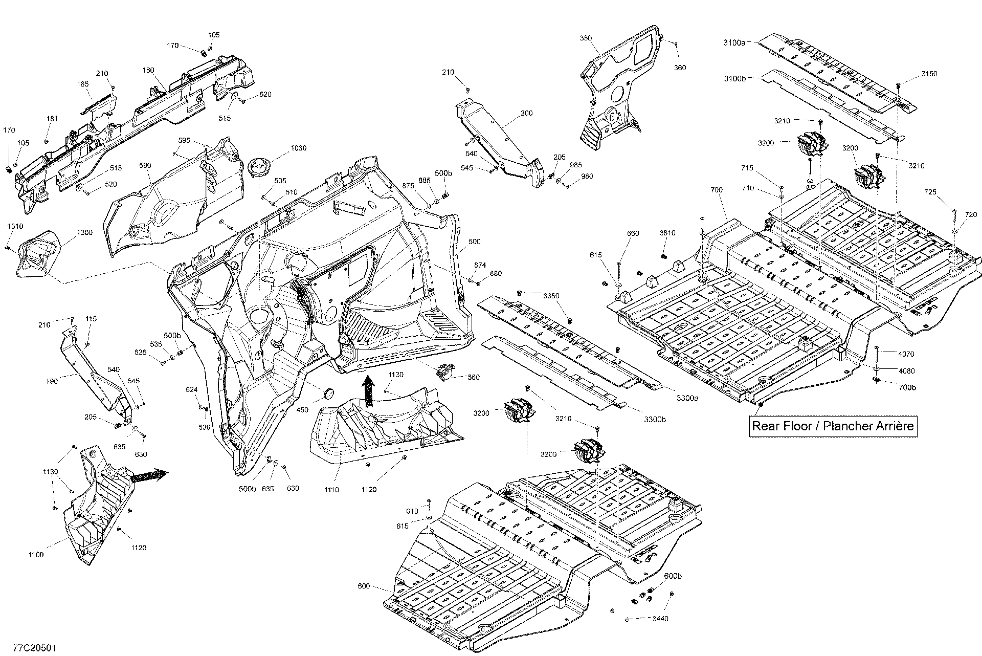 An Image of a Genuine Can-Am Parts Schematic Diagram showing the schematic - CAB INTERIOR - FIRE WALL SECTION