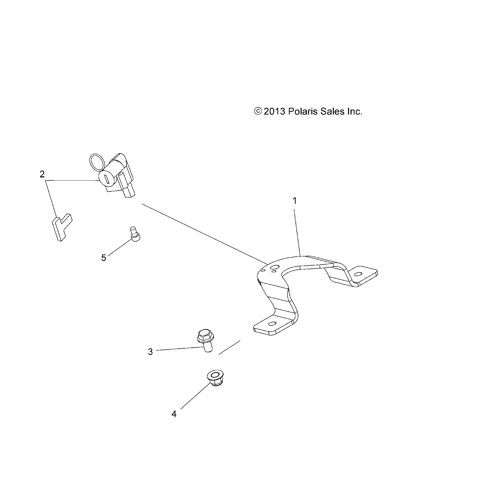An Image of a Genuine Polaris Parts Schematic Diagram showing the schematic - STEERING: STEERING LOCK - 2016 POLARIS SPORTSMAN 570 EFI UTE HD