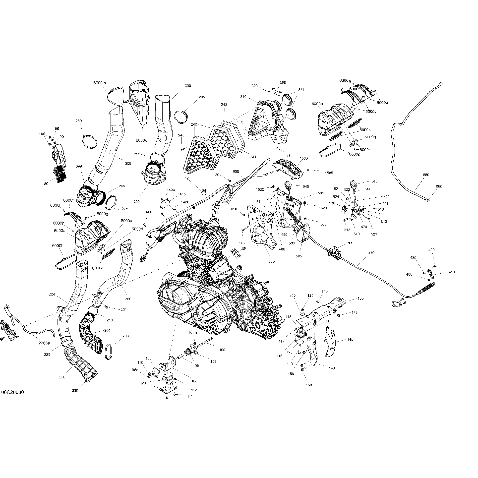An Image of a Genuine Can-Am Parts Schematic Diagram showing the schematic - ENGINE