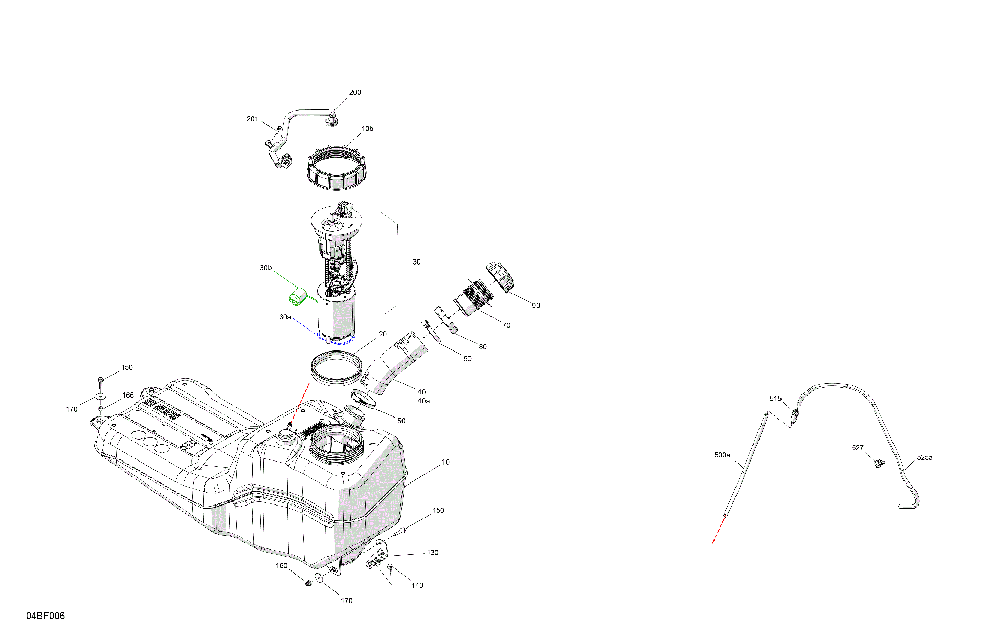 An Image of a Genuine Can-Am Parts Schematic Diagram showing the schematic - ENGINE - FUEL