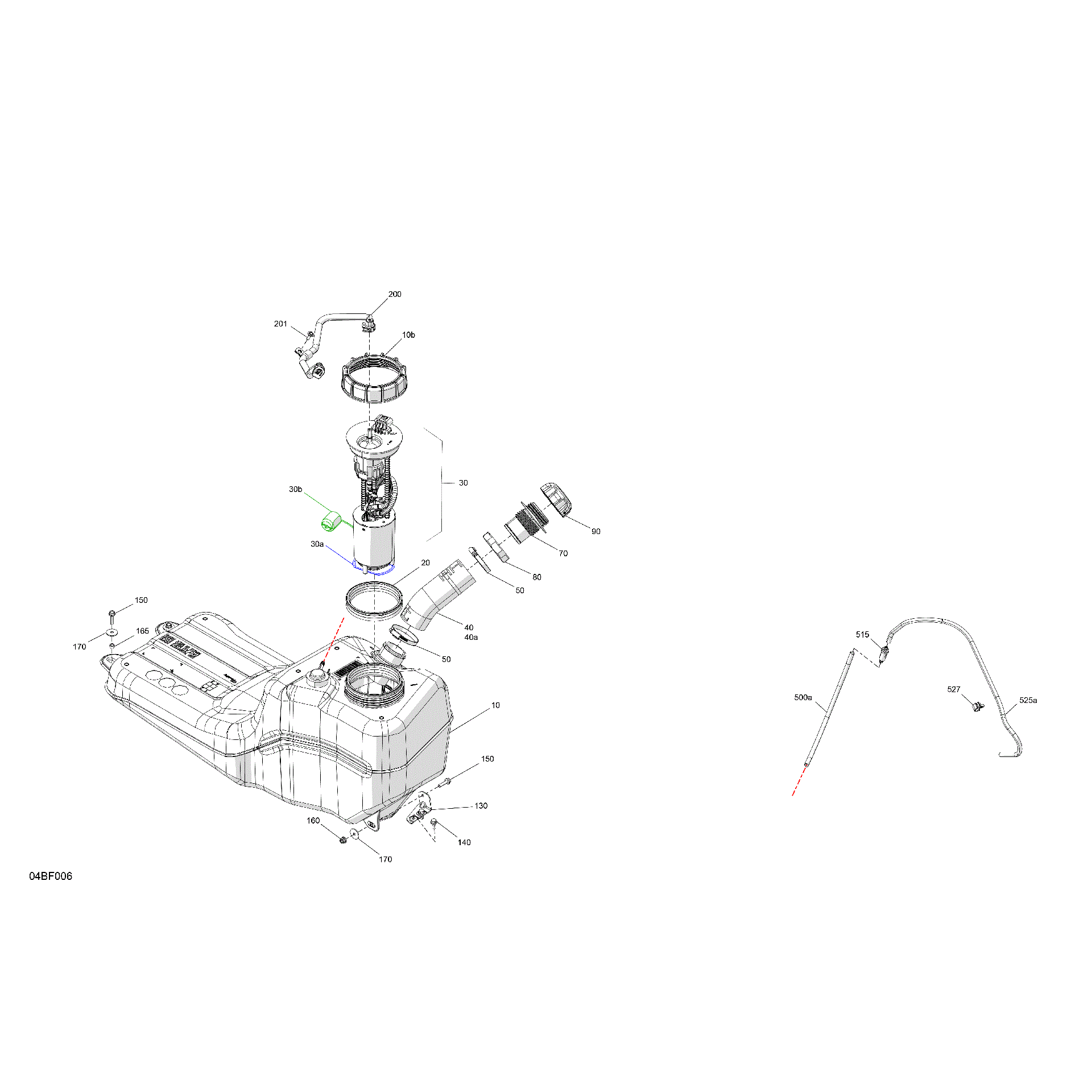 An Image of a Genuine Can-Am Parts Schematic Diagram showing the schematic - ENGINE - FUEL