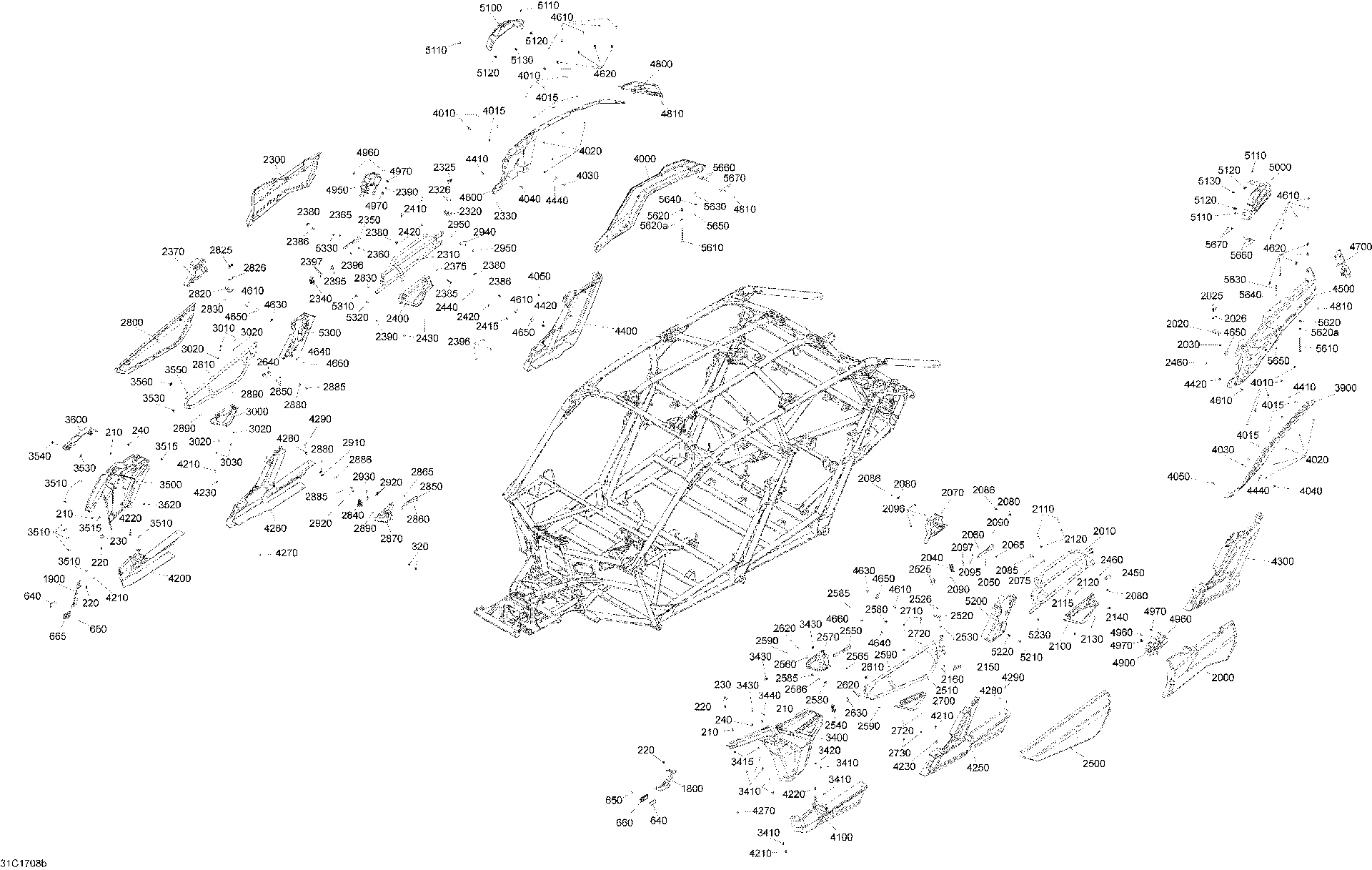 An Image of a Genuine Can-Am Parts Schematic Diagram showing the schematic - BODY AND ACCESSORIES PART 2
