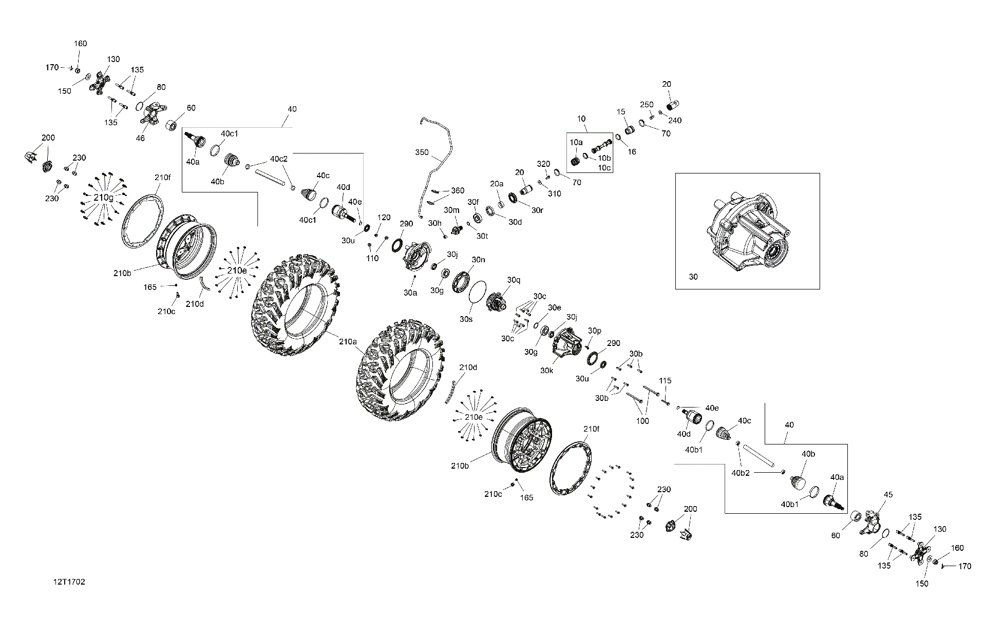 An Image of a Genuine Can-Am Parts Schematic Diagram showing the schematic - DRIVE SYSTEM FRONT - ALL MODELS