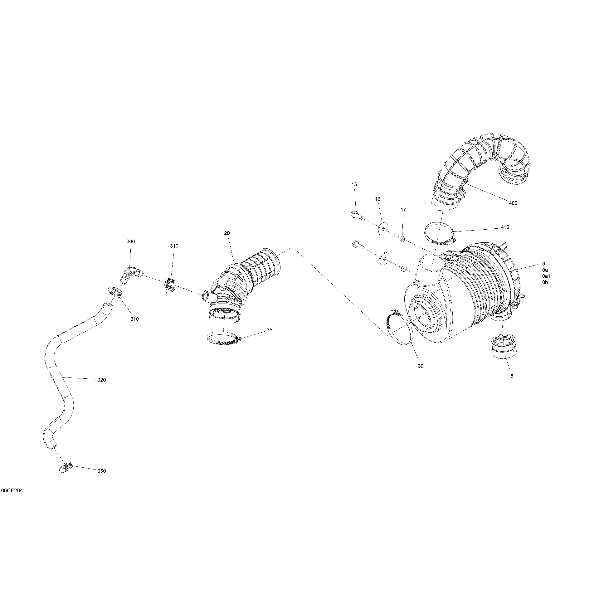 An Image of a Genuine Can-Am Parts Schematic Diagram showing the schematic - ENGINE - AIR INTAKE