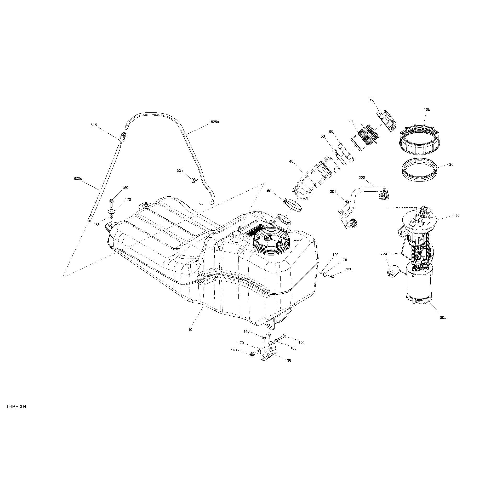 An Image of a Genuine Can-Am Parts Schematic Diagram showing the schematic - ENGINE - FUEL - NO EVAP