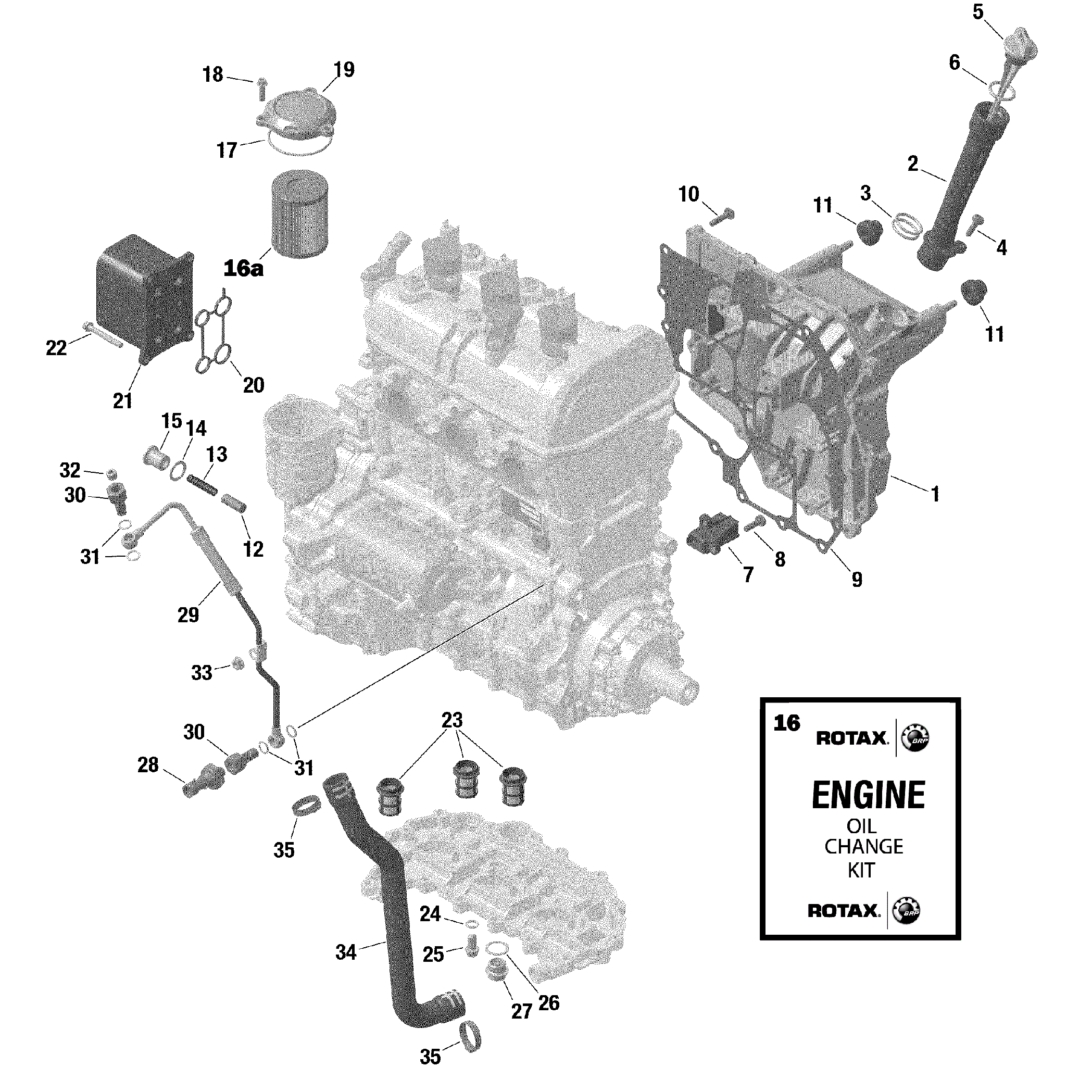 An Image of a Genuine Can-Am Parts Schematic Diagram showing the schematic - ROTAX - ENGINE LUBRICATION