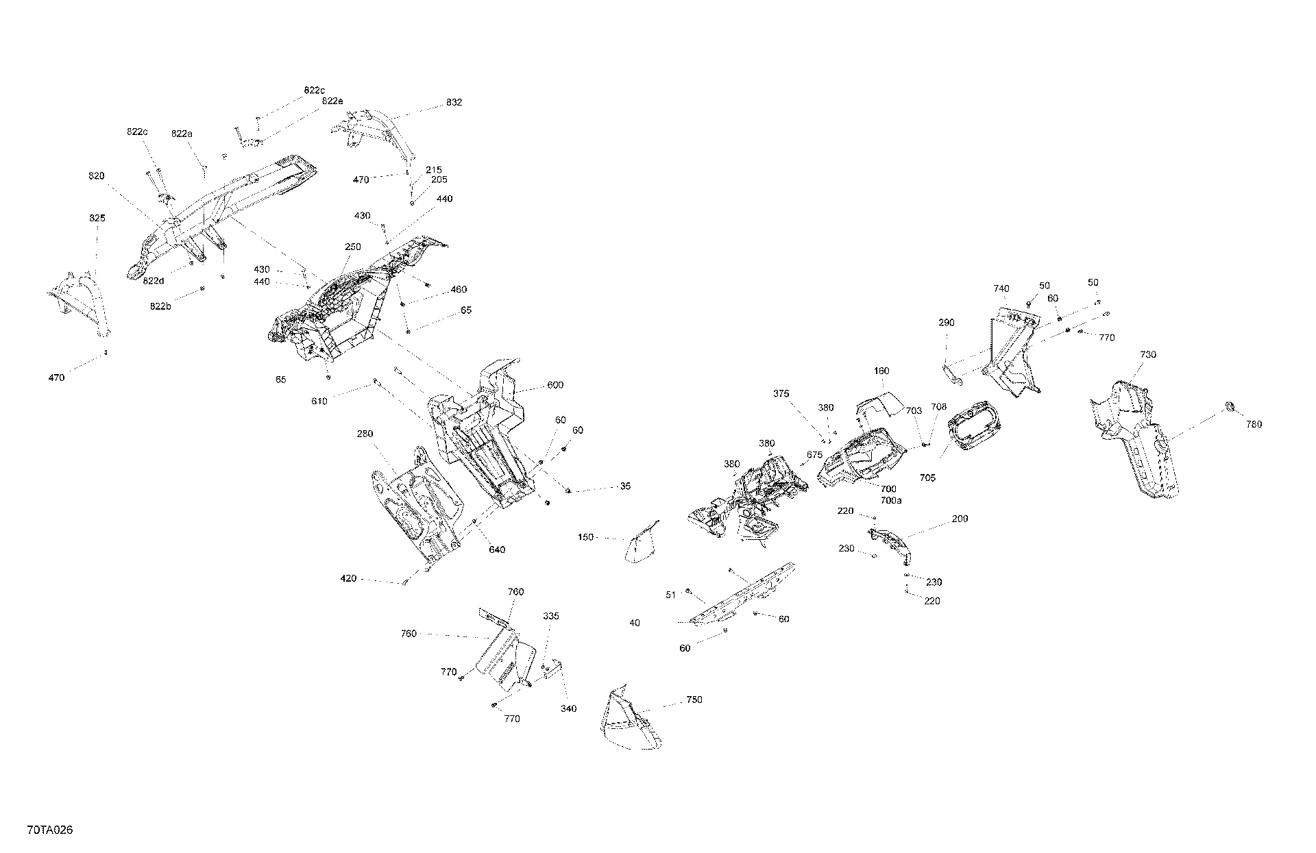 An Image of a Genuine Can-Am Parts Schematic Diagram showing the schematic - BODY - FRONT SECTION