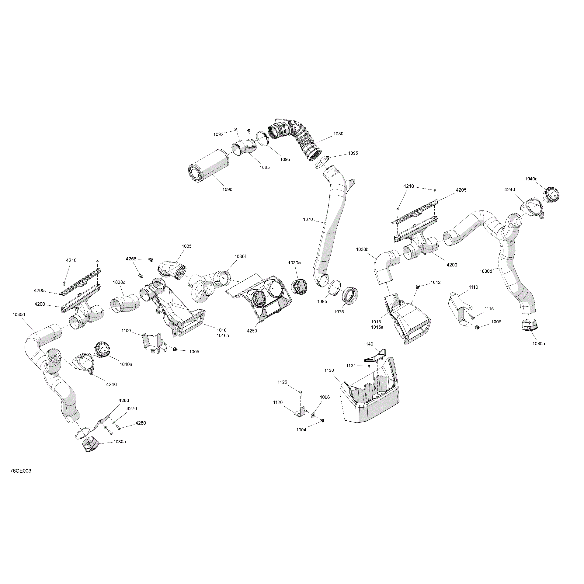 An Image of a Genuine Can-Am Parts Schematic Diagram showing the schematic - ENCLOSURE CAB - AIR CONDITIONING SYSTEM