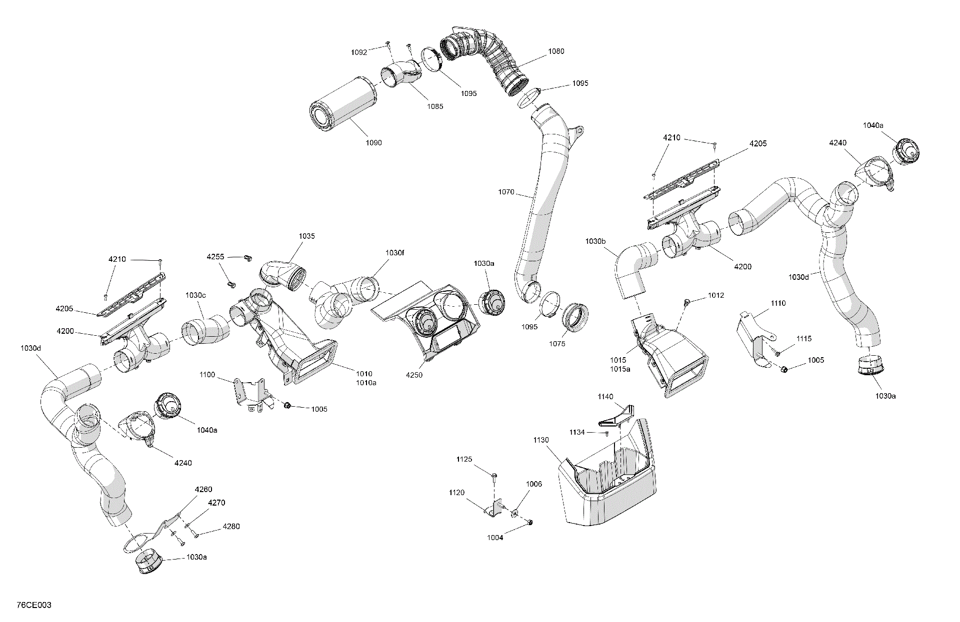 An Image of a Genuine Can-Am Parts Schematic Diagram showing the schematic - ENCLOSURE CAB - AIR CONDITIONING SYSTEM