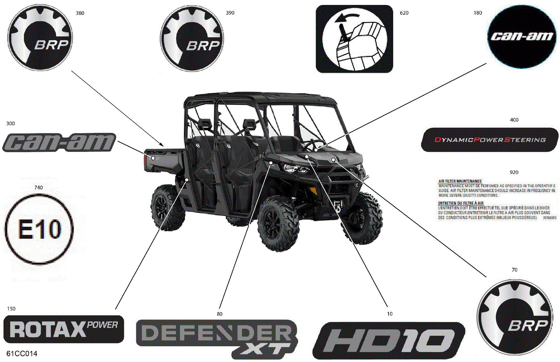 An Image of a Genuine Can-Am Parts Schematic Diagram showing the schematic - BODY - DECALS