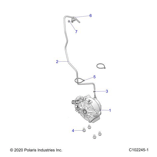An Image of a Genuine Polaris Parts Schematic Diagram showing the schematic - DRIVE TRAIN: FRONT GEARCASE MOUNTING - 2026 POLARIS SPORTSMAN 570 6X6 EPS 49S