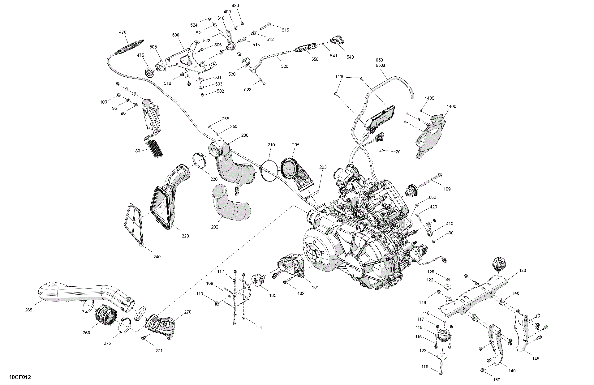 An Image of a Genuine Can-Am Parts Schematic Diagram showing the schematic - ENGINE - SYSTEM