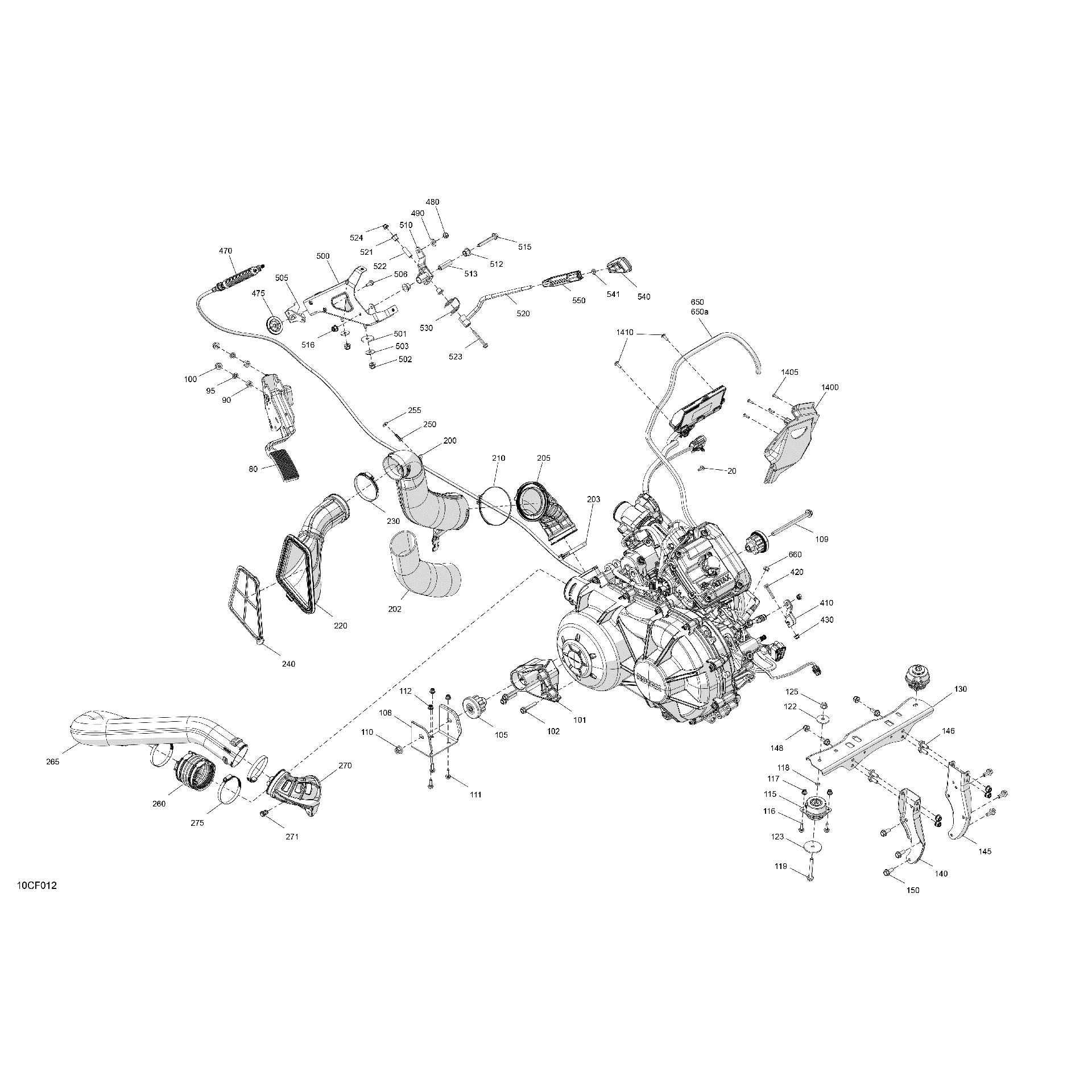 An Image of a Genuine Can-Am Parts Schematic Diagram showing the schematic - ENGINE - SYSTEM