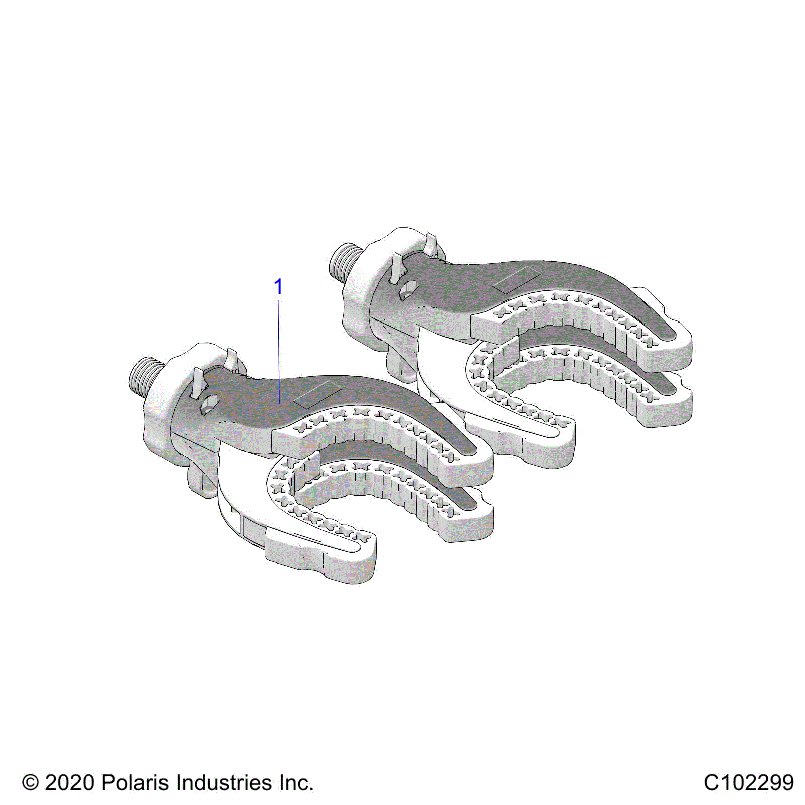 An Image of a Genuine Polaris Parts Schematic Diagram showing the schematic - BODY: LOCK AND RIDE RATCHET GRIP - 2021 POLARIS SPORTSMAN 570 HUNTER EDITION