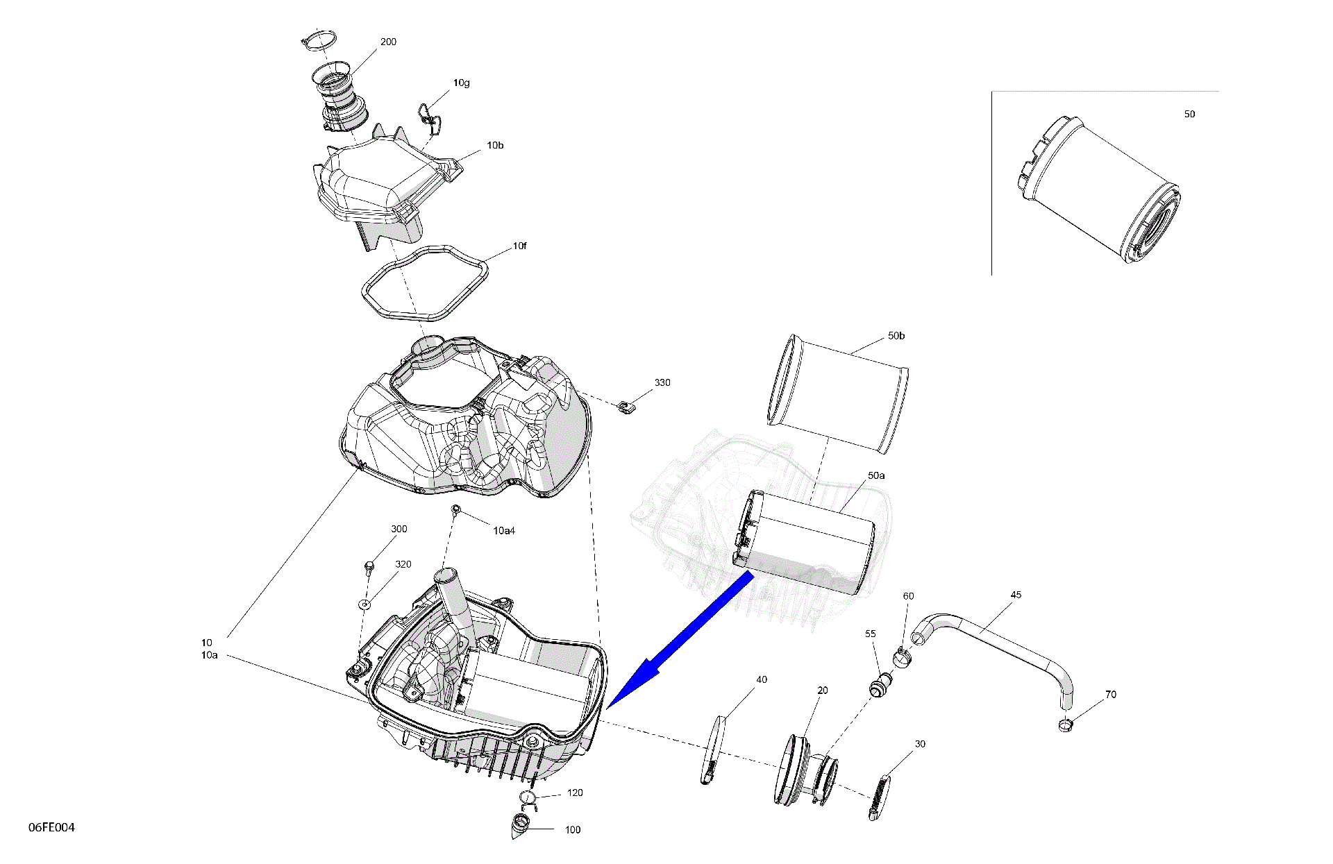 An Image of a Genuine Can-Am Parts Schematic Diagram showing the schematic - ENGINE - AIR INTAKE