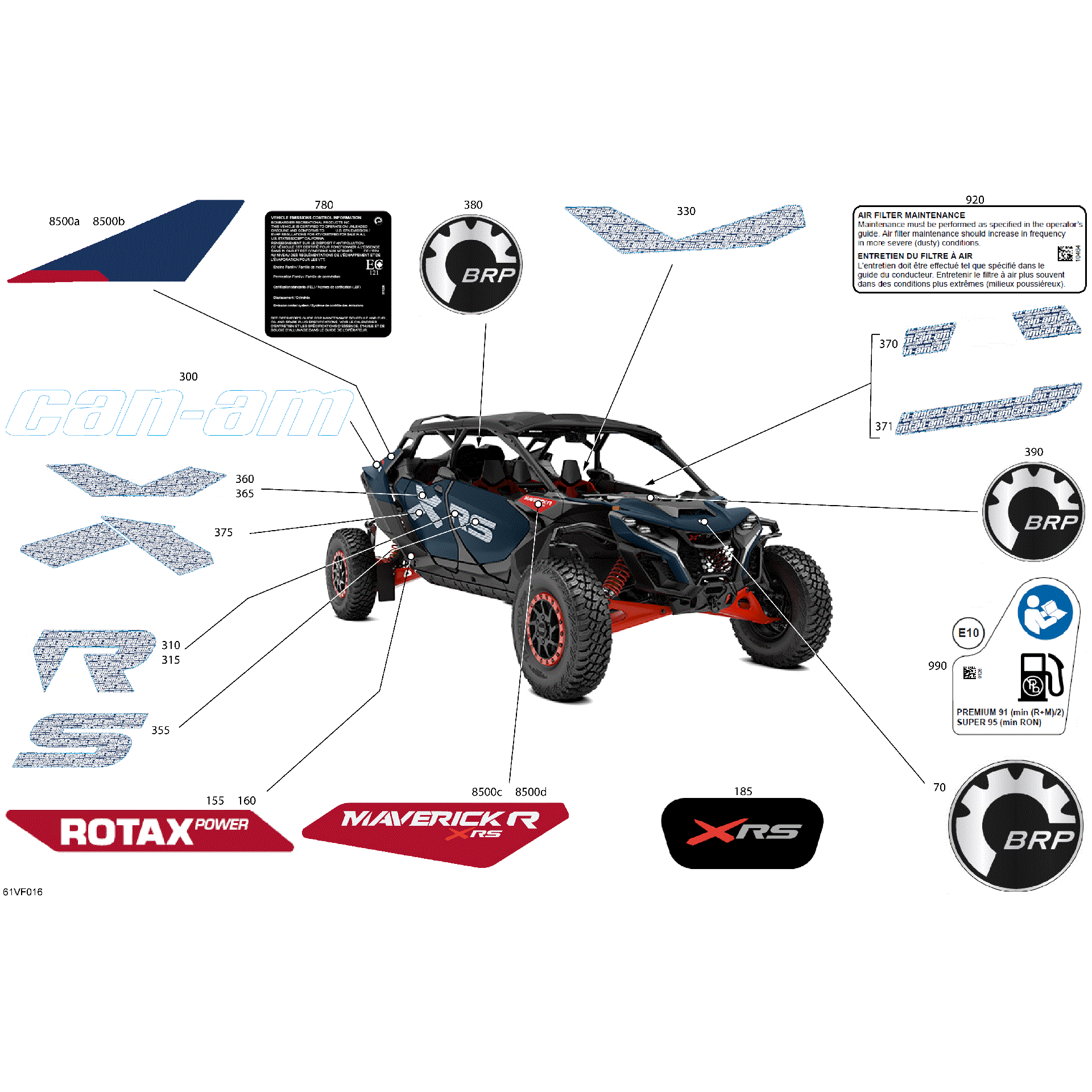 An Image of a Genuine Can-Am Parts Schematic Diagram showing the schematic - BODY - DECALS