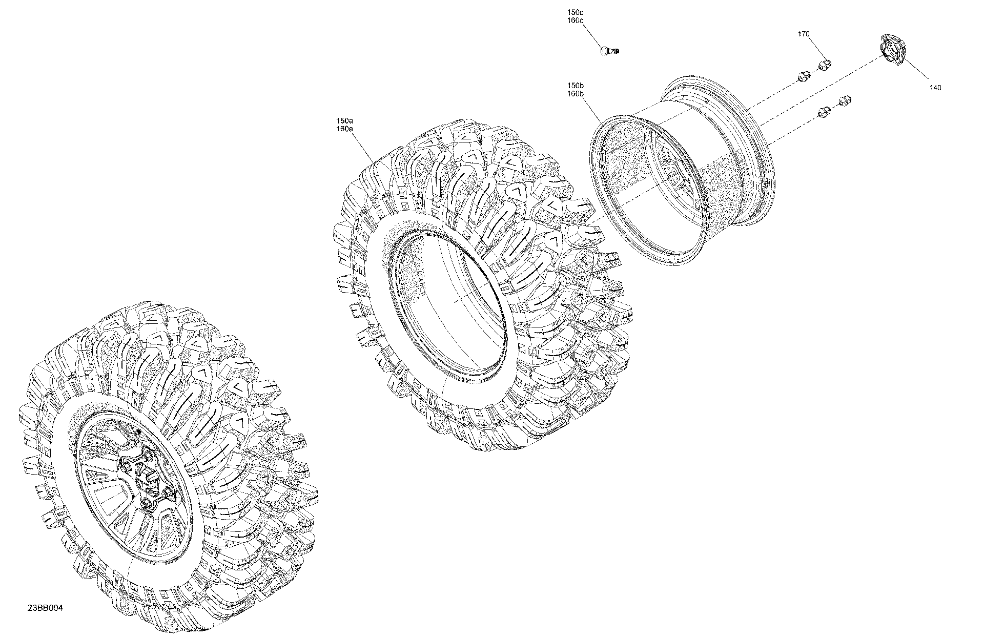 An Image of a Genuine Can-Am Parts Schematic Diagram showing the schematic - DRIVE - REAR WHEELS