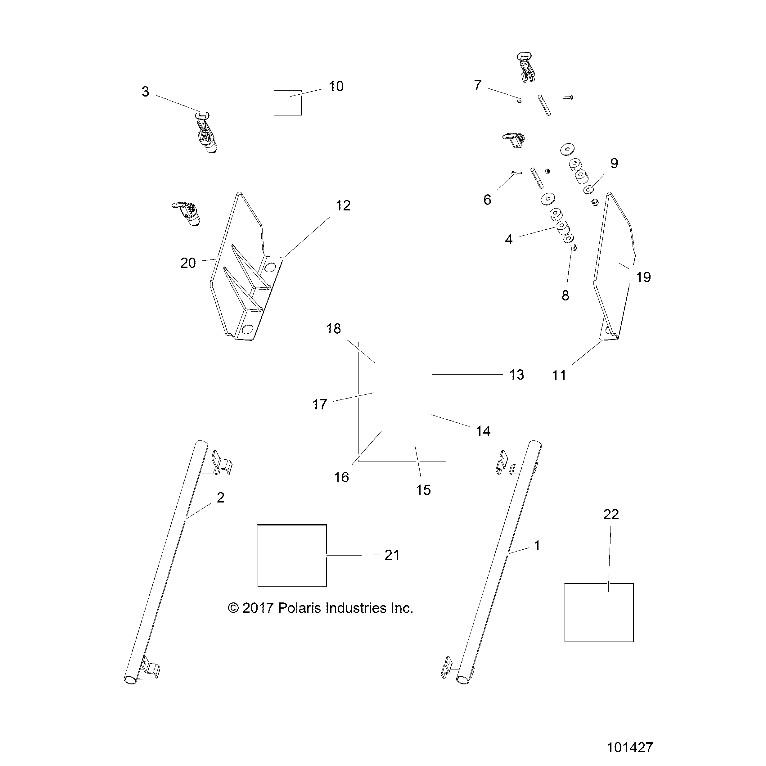 An Image of a Genuine Polaris Parts Schematic Diagram showing the schematic - ACCESSORIES - 2018 POLARIS ACE 150 EFI INDY