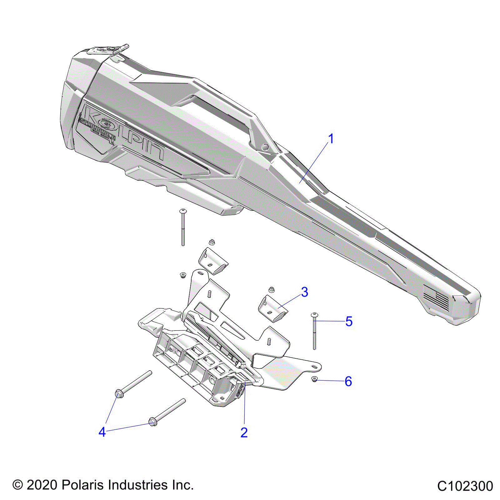 An Image of a Genuine Polaris Parts Schematic Diagram showing the schematic - BODY: GUN BOOT - 2025 POLARIS SPORTSMAN 570 HUNTER EDITION