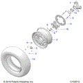 WHEELS: FRONT and HUB - 2020 POLARIS SPORTSMAN 850 / LE 48"