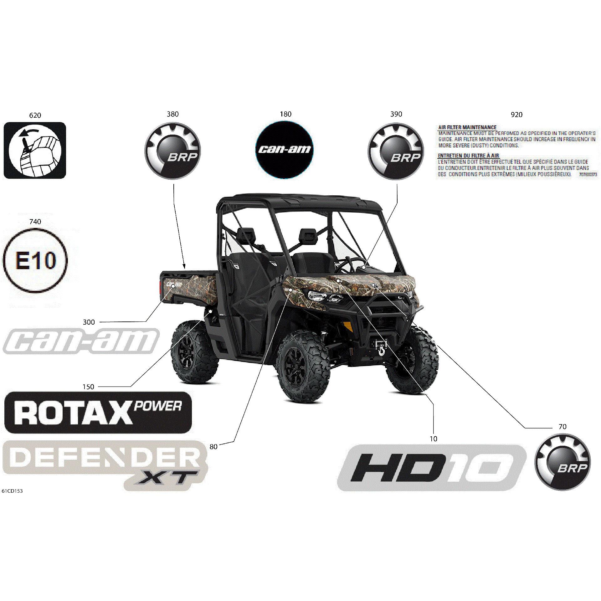 An Image of a Genuine Can-Am Parts Schematic Diagram showing the schematic - BODY - DECALS