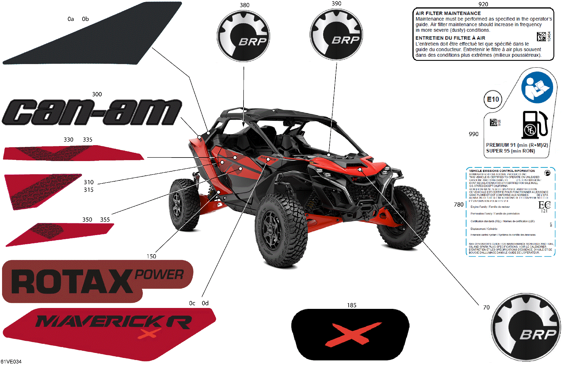 An Image of a Genuine Can-Am Parts Schematic Diagram showing the schematic - BODY - DECALS