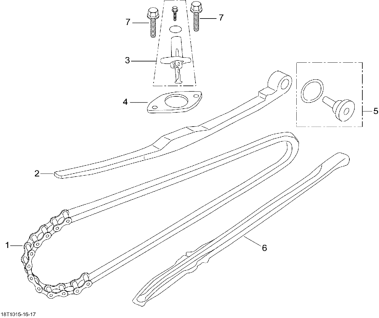An Image of a Genuine Can-Am Parts Schematic Diagram showing the schematic - CHAIN TENSIONER