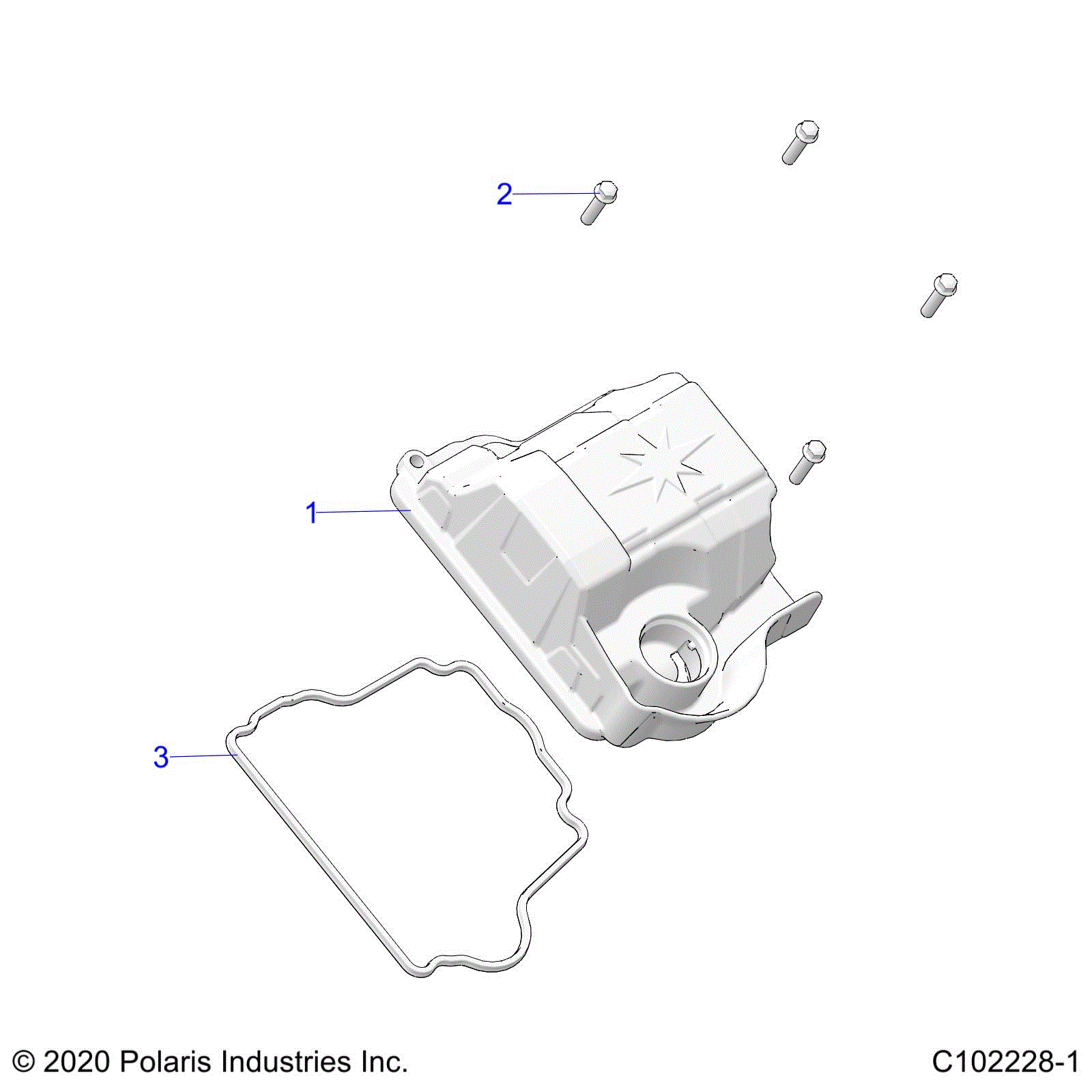 An Image of a Genuine Polaris Parts Schematic Diagram showing the schematic - ENGINE: VALVE COVER - 2022 POLARIS SPORTSMAN 450 HO